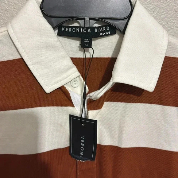 VERONICA BEARD Striped Dusty Rugby Long Sleeve Collared Mini Dress Fall - Picture 4 of 6